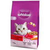 Trockenfutter für Katzen Whiskas 1+ Rind 1,4 kg